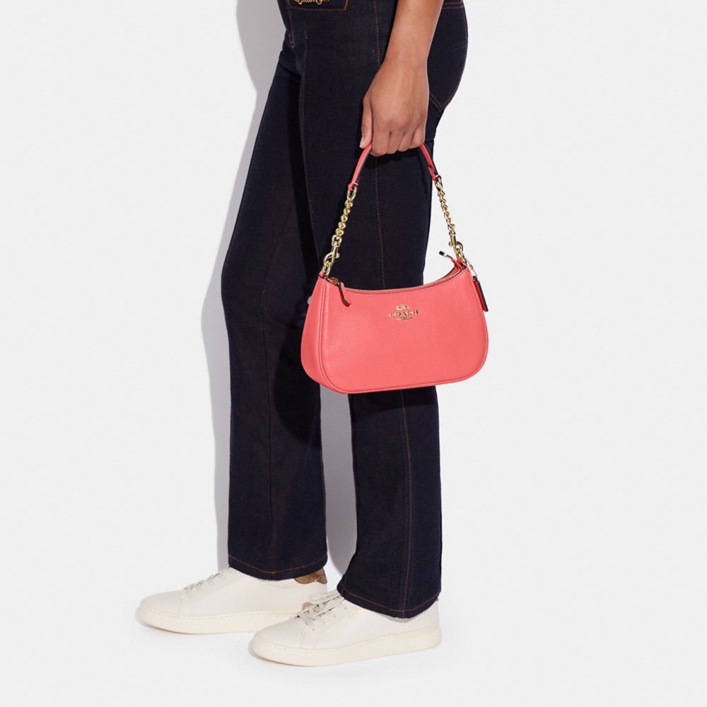 COACH®,Teri Shoulder Bag,Leather,Shoulder Bag,Gold Metal,Day Party,,Detail View