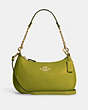 COACH®,TERI SHOULDER BAG,Pebbled Leather,Medium,Anniversary,Im/Chartreuse,Front View