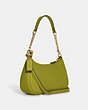 COACH®,TERI SHOULDER BAG,Pebbled Leather,Medium,Anniversary,Im/Chartreuse,Angle View