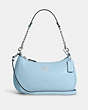 COACH®,TERI SHOULDER BAG,Pebbled Leather,Medium,Anniversary,Silver/Waterfall,Front View