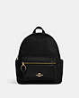 COACH®,ELLIS BACKPACK,Leather,Large,Gold/Black Multi,Front View