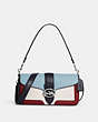 COACH®,GEORGIE SHOULDER BAG IN COLORBLOCK,Refined Pebble Leather,Large,Silver/Chalk Multi,Front View