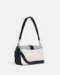 COACH®,GEORGIE SHOULDER BAG IN COLORBLOCK,Refined Pebble Leather,Large,Silver/Chalk Multi,Angle View