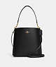 COACH®,MOLLIE BUCKET BAG,Leather,Large,Gold/Black,Front View