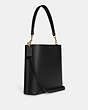COACH®,MOLLIE BUCKET BAG,Leather,Large,Gold/Black,Angle View