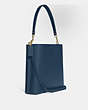 COACH®,MOLLIE BUCKET BAG,Leather,Large,Gold/Denim,Angle View