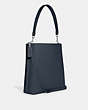 COACH®,MOLLIE BUCKET BAG,Leather,Large,Silver/Denim,Angle View