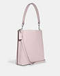 COACH®,MOLLIE BUCKET BAG,Leather,Large,Silver/Ice Pink,Angle View