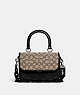 COACH®,ROGUE TOP HANDLE IN SIGNATURE JACQUARD,Jacquard,Small,Silver/Cocoa Black,Front View