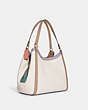 COACH®,KRISTY SHOULDER BAG IN COLORBLOCK,Large,Gold/Chalk Multi,Angle View