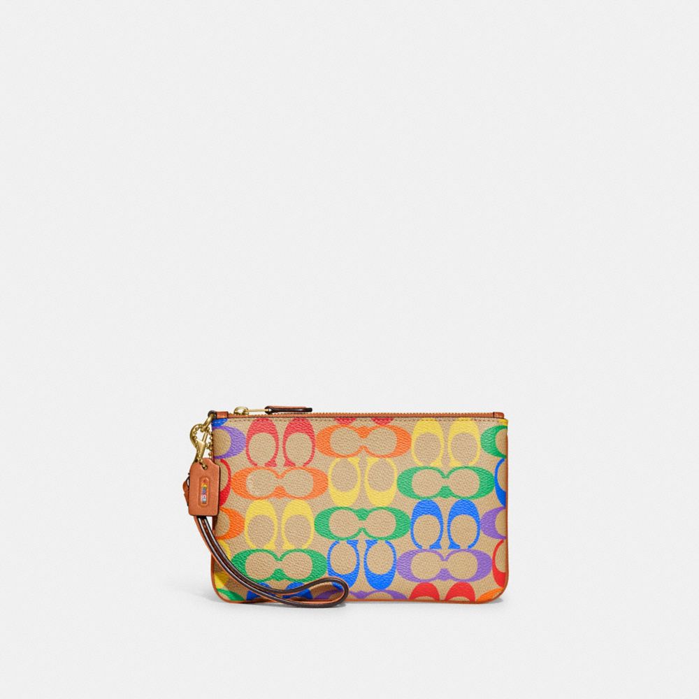 Coach Signature Rainbow Long Zip Wallet Wristlet at Luxe Purses