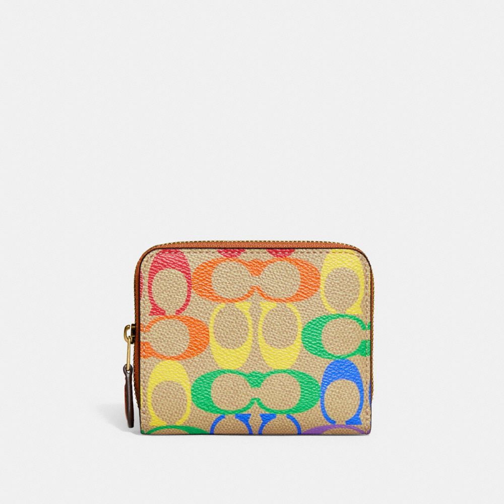 COACH® | Billfold Wallet In Rainbow Signature Canvas