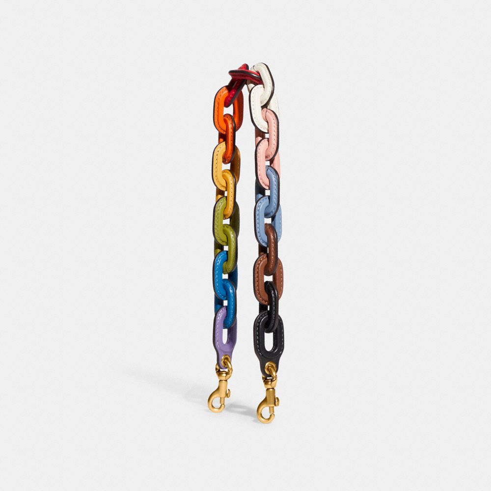 COACH® | Rainbow Leather Covered Short Chain Strap