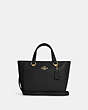 COACH®,ALICE SATCHEL,Crossgrain Leather,Medium,Gold/Black,Front View