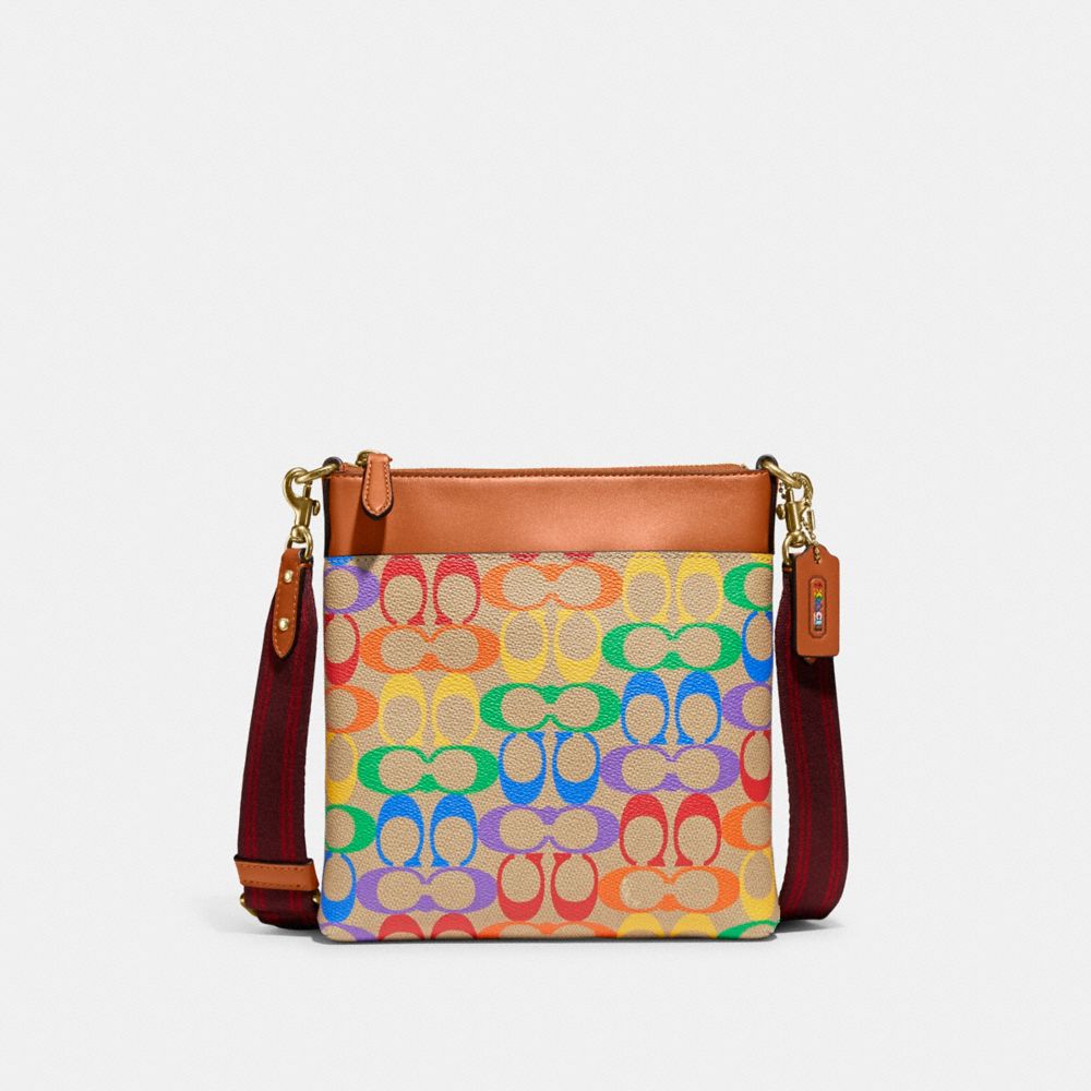 COACH Kitt Messenger Crossbody Bag In Rainbow Signature Canvas