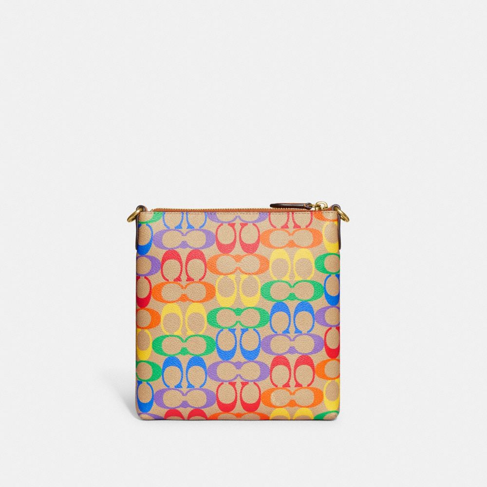 Coach signature rainbow discount circle crossbody bag