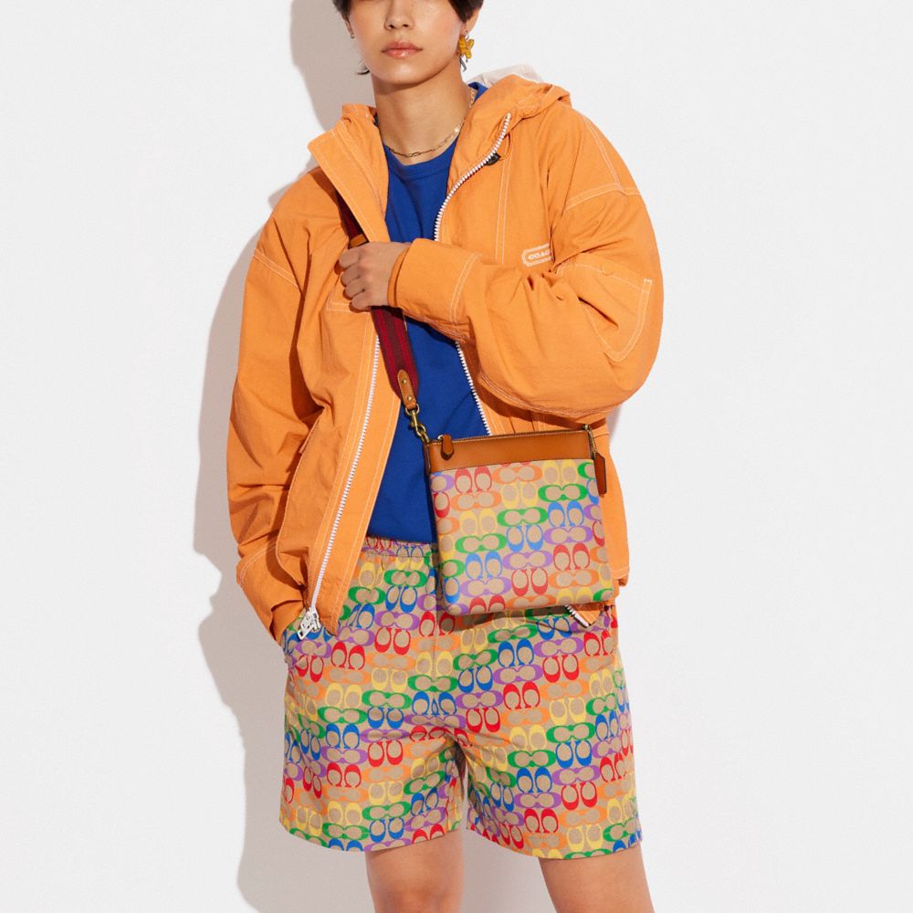 Kitt Messenger Crossbody Bag In Rainbow Signature Canvas