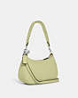 COACH®,TERI SHOULDER BAG WITH WHIPSTITCH,Medium,Silver/Pale Lime,Angle View