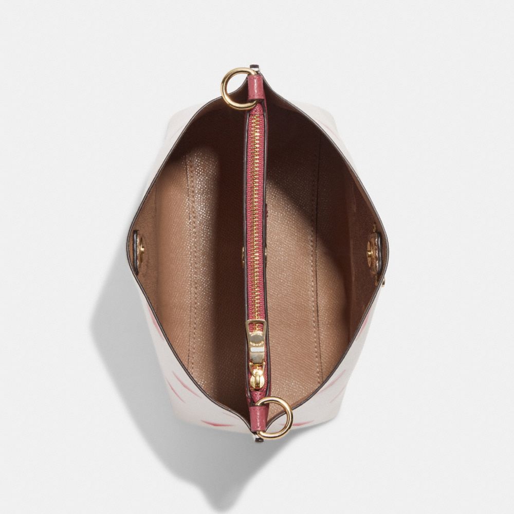 COACH®,SAC SEAU MOLLIE 22 AVEC IMPRIMÉ RAYURE ET CŒUR,Or/Craie Multi,Inside View,Top View