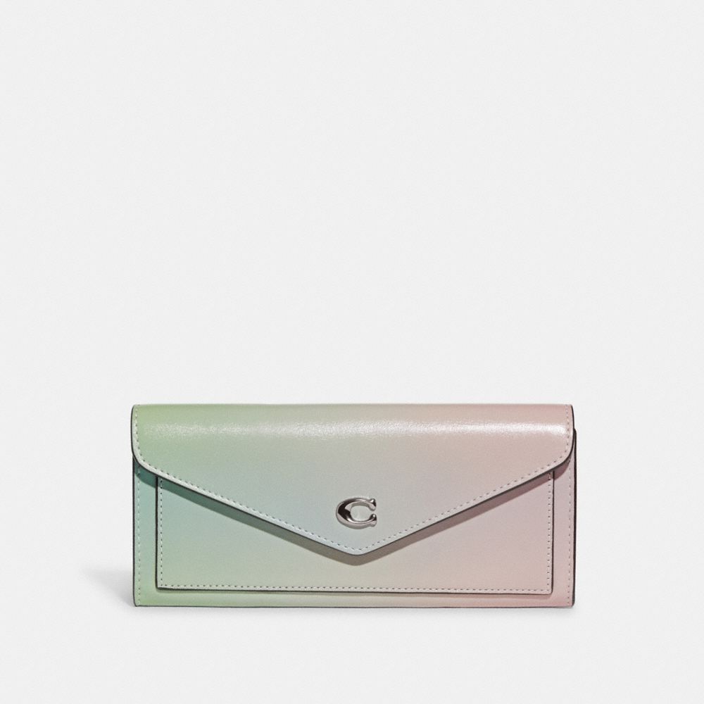 COACH®,WYN SOFT WALLET WITH OMBRE,Gold/Pale Pistachio Multi,Front View