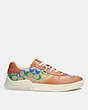 COACH®,CITYSOLE COURT SNEAKER IN RAINBOW SIGNATURE CANVAS,Signature Coated Canvas/Leather,Rainbow Signature,Angle View