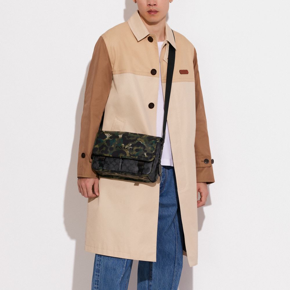 COACH®,League Messenger Bag In Signature Canvas With Camo Print,,Detail View