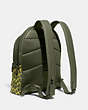 COACH®,CHARTER BACKPACK IN SIGNATURE LEATHER,Polished Pebble Leather,X-Large,Army Green/Key Lime,Angle View