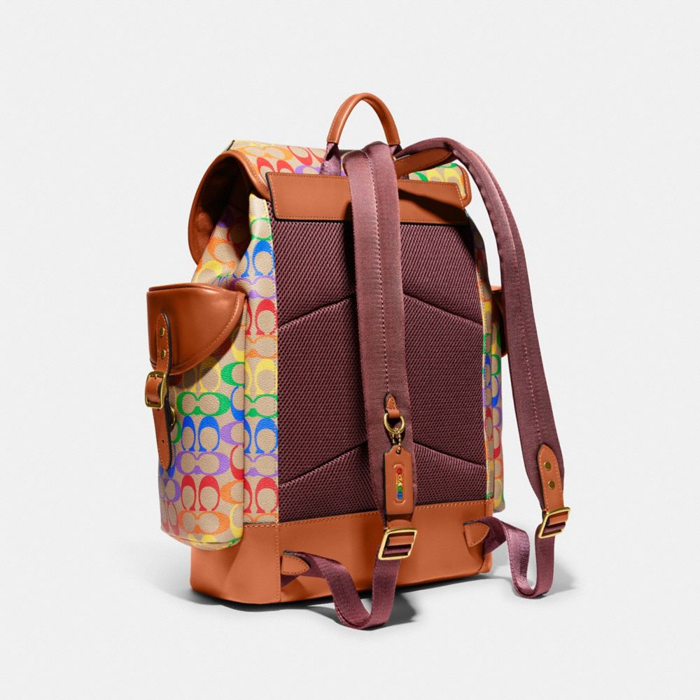 COACH®  Hitch Backpack In Rainbow Signature Canvas