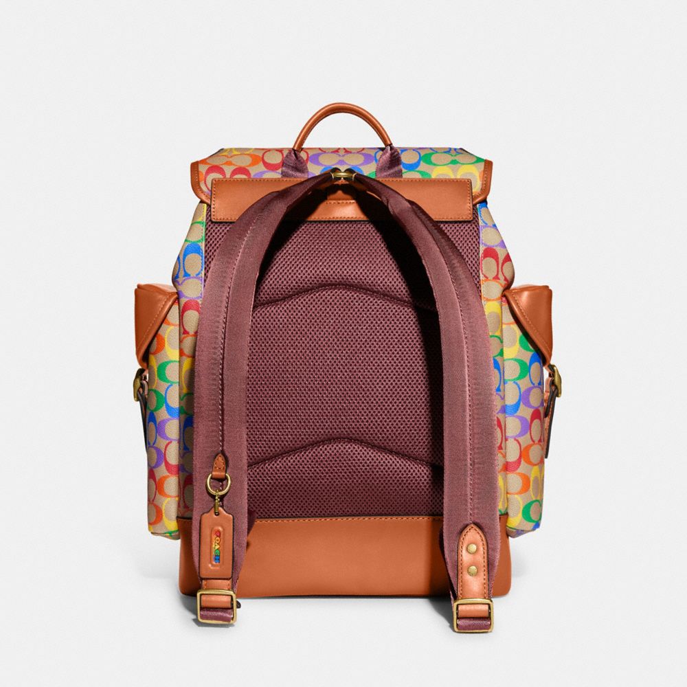 Rainbow coach backpack hot sale