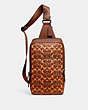 COACH®,GOTHAM PACK IN SIGNATURE LEATHER,Polished Pebble Leather,Medium,Saddle/Papaya,Front View