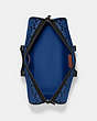 COACH®,GOTHAM DUFFLE BAG IN SIGNATURE LEATHER,Polished Pebble Leather,X-Large,Blue Fin/Black,Inside View,Top View