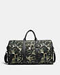 COACH®,GOTHAM DUFFLE IN CANVAS WITH CAMO PRINT,Refined Calf Leather,X-Large,Green/Blue,Front View