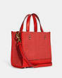 COACH®,DEMPSEY TOTE 22 WITH COACH PATCH,Medium,Im/Miami Red Multi,Angle View