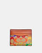 COACH®,CARD CASE IN RAINBOW SIGNATURE CANVAS,Signature Coated Canvas/Leather,Mini,Rainbow Signature,Front View