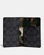 COACH®,CARD WALLET IN SIGNATURE CANVAS WITH CAMO PRINT,Signature Coated Canvas,Mini,Charcoal Multi,Inside View,Top View
