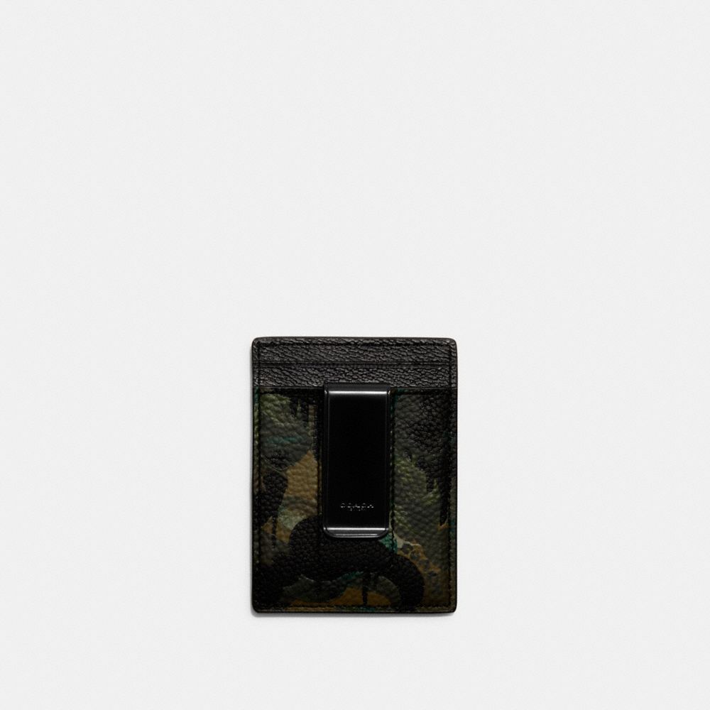 Money Clip Card Holder Black Camo