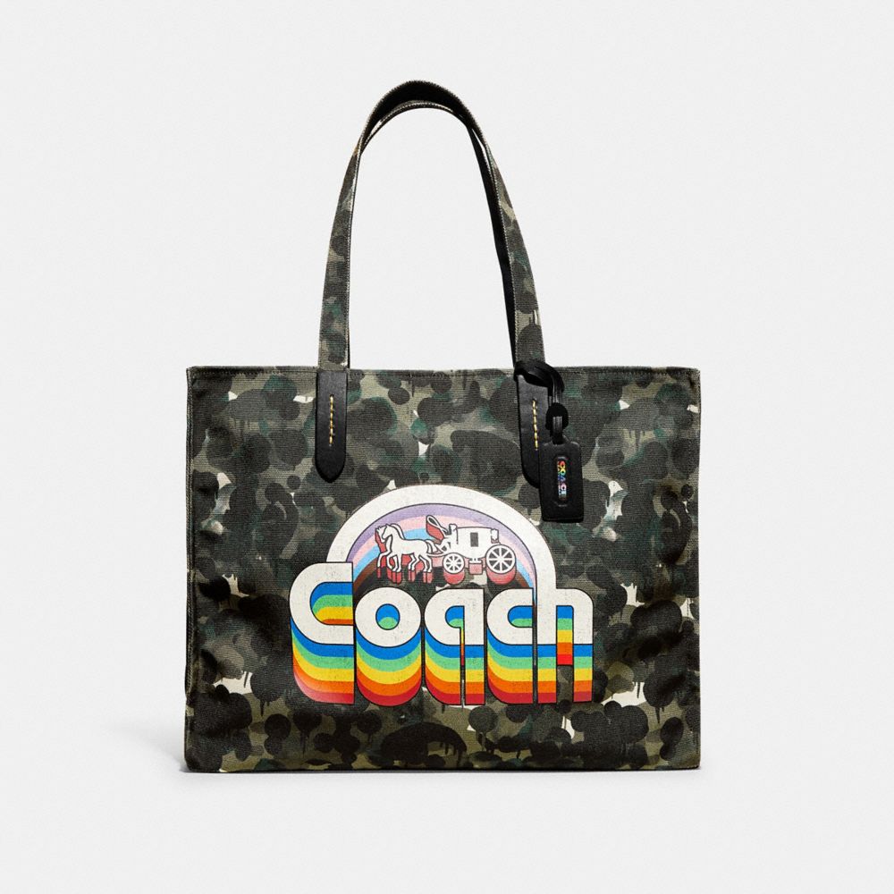 Rainbow Pride Leather Tote Bag Colorful Rainbow Pride 