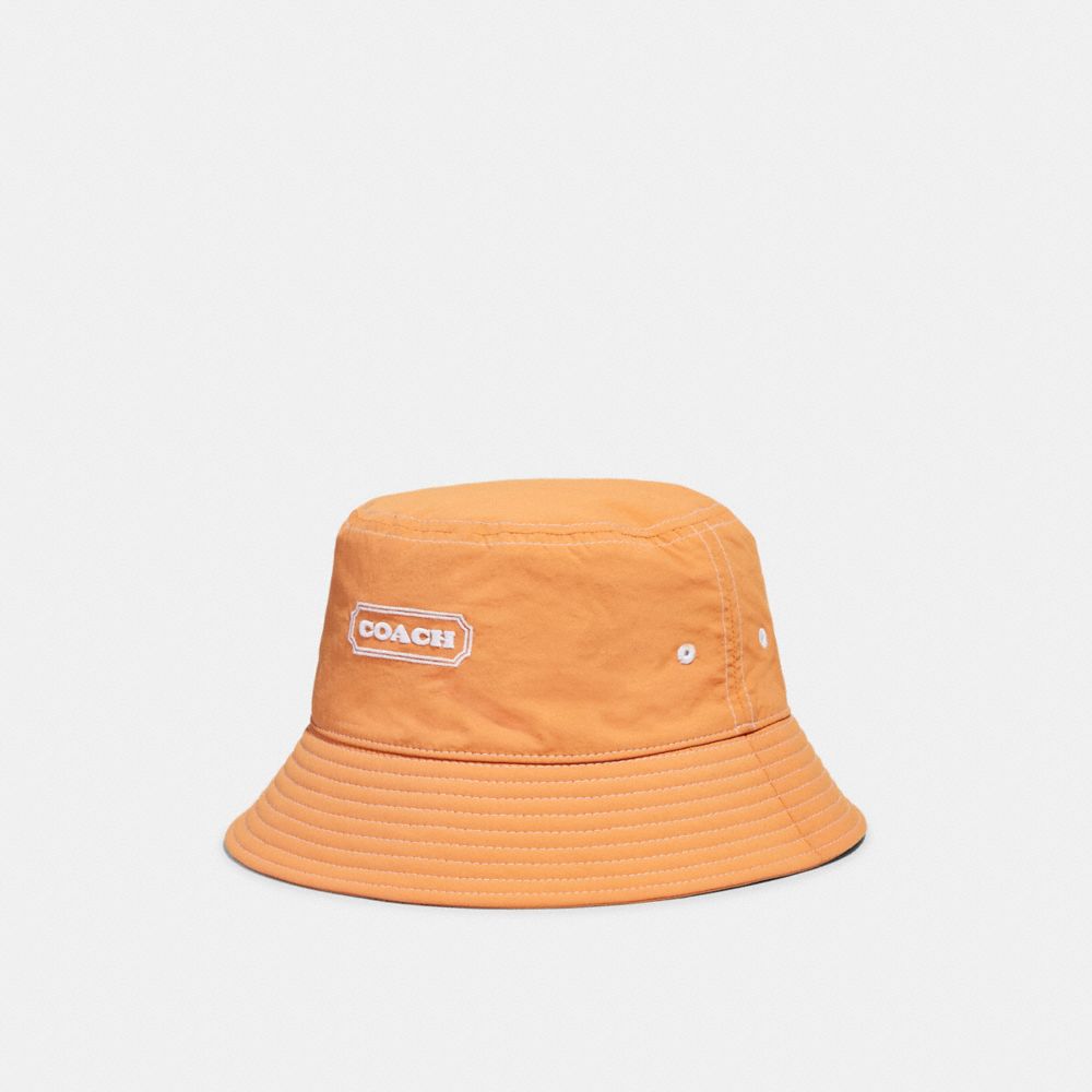 COACH®,Bucket Hat With Coach,Cotton,Polyamide,Bucket,Stitching,Logo,Casual,,Front View