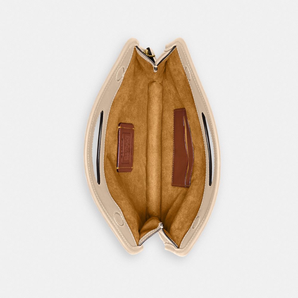 COACH®,Foldover Cut Out Clutch Crossbody In Signature Jacquard,,Inside View,Top View