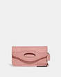COACH®,FOLDOVER CUT OUT CLUTCH CROSSBODY,Smooth Leather,Small,Pewter/Carnation,Front View