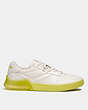 COACH®,CITYSOLE COURT SNEAKER,Leather/Rubber,Chalk/Keylime,Angle View