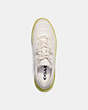 COACH®,CITYSOLE COURT SNEAKER,Leather/Rubber,Chalk/Keylime,Inside View,Top View