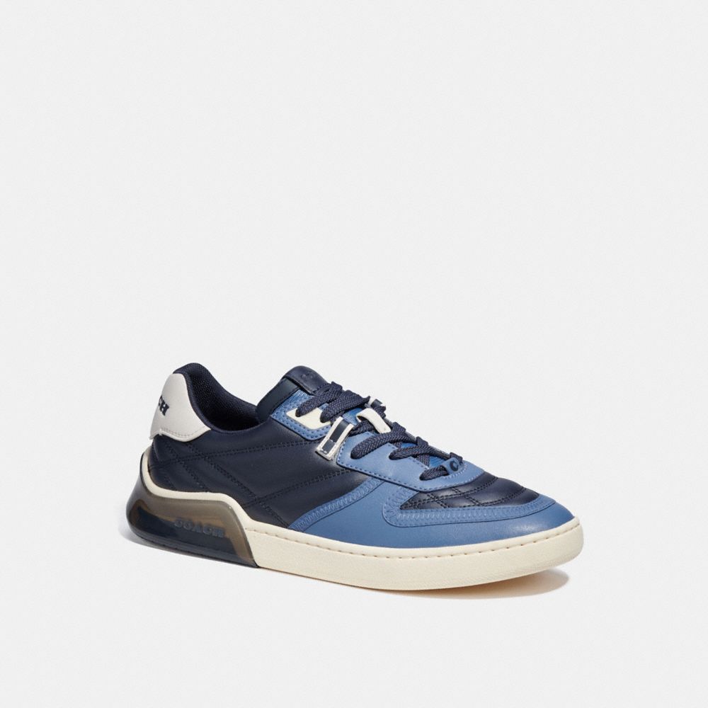 COACH®,CHAUSSURE DE SPORT POUR LE COURT CITYSOLE,Cuir/caoutchouc,Bleu marine minuit/Chambray lavé,Front View