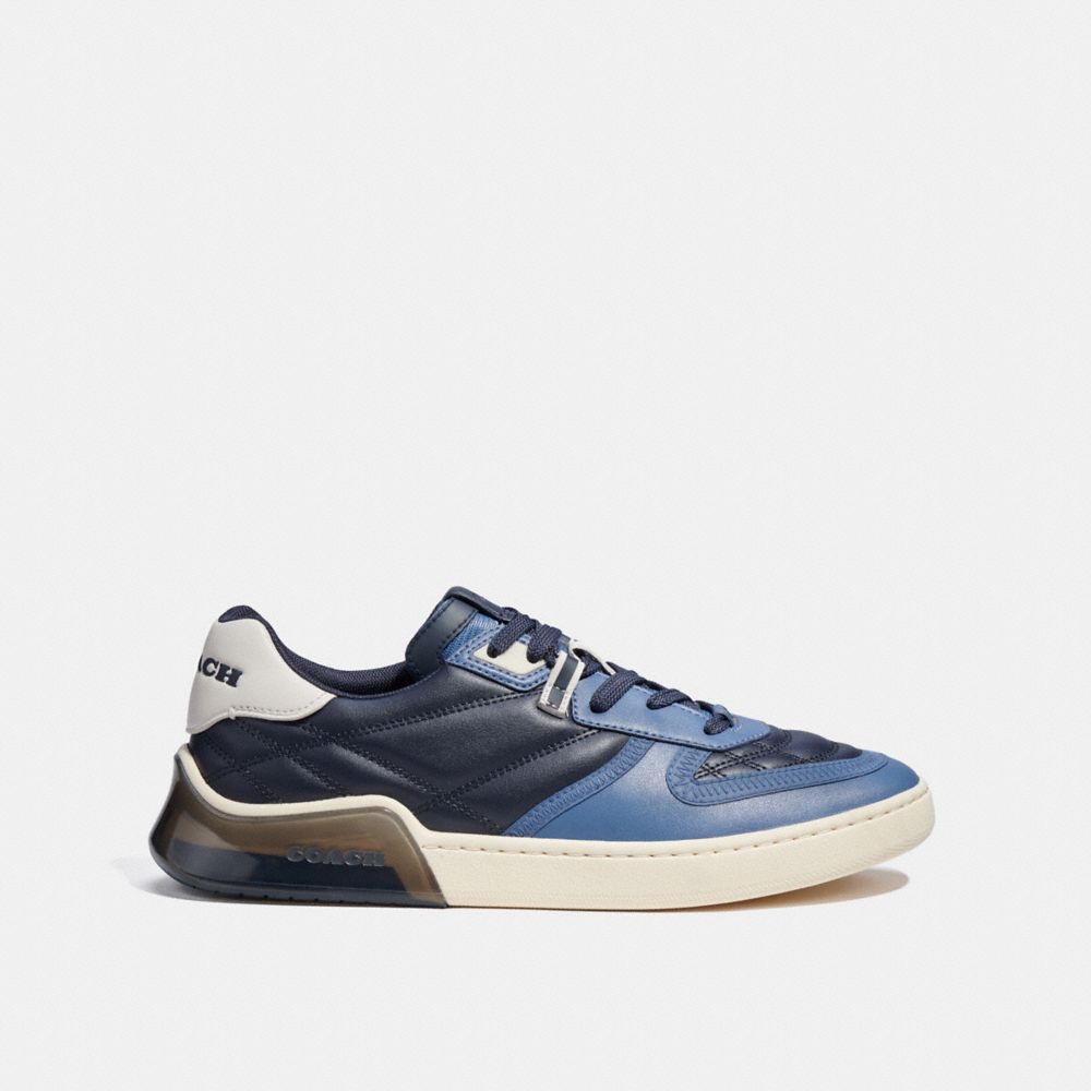 COACH®,CHAUSSURE DE SPORT POUR LE COURT CITYSOLE,Cuir/caoutchouc,Bleu marine minuit/Chambray lavé,Angle View