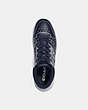 COACH®,CITYSOLE HIGH TOP SNEAKER WITH TROMPE L'OEIL,Midnight Navy/Optic White,Inside View,Top View
