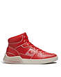 COACH®,CITYSOLE HIGH TOP SNEAKER WITH TROMPE L'OEIL,Leather,Sport Red/Steam,Angle View