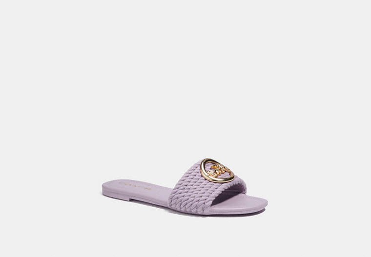 COACH®,JOLIE SANDAL,Leather,Soft Lilac,Front View image number 0