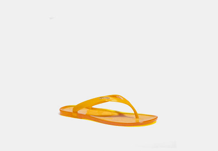 COACH®,NISA SANDAL,Synthetic,Mustard Yellow,Front View image number 0