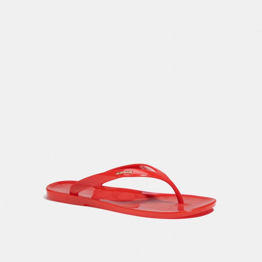 COACH®,NISA SANDAL,Synthetic,Miami Red,Front View image number 0