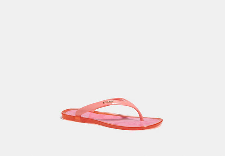 COACH®,NISA SANDAL,Synthetic,Pink Lemonade,Front View